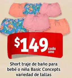 Soriana Mercado Short traje de baño para bebé o niña basic concepts variedad de tallas oferta