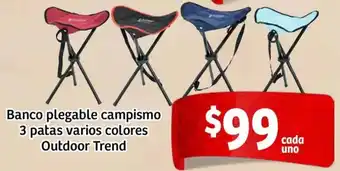 Soriana Mercado Outdoor trend banco plegable campismo 3 patas varios colores oferta