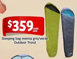 Soriana Mercado Outdoor trend sleeping bag momia gris/verde oferta