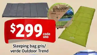 Soriana Mercado Outdoor trend sleeping bag gris/ verde oferta