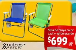 Soriana Mercado Silla de playa color azul y verde grande oferta