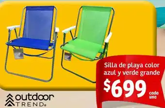 Soriana Mercado Silla de playa color azul y verde grande oferta