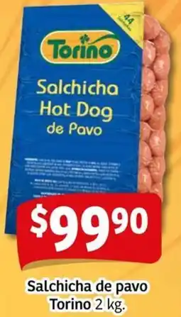 Soriana Mercado Torino salchicha de pavo oferta