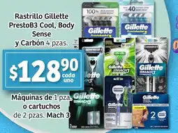 Soriana Mercado Rastrillo gillette prestob3 cool, body sense y Carbón oferta