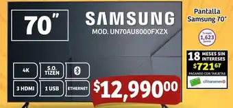 Soriana Mercado Samsung pantalla 70' oferta