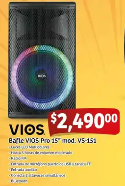 Soriana Mercado Vios bafle pro 15" oferta