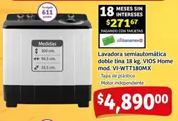 Soriana Mercado Vios home lavadora semiautomática doble tina oferta