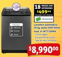 Soriana Mercado Vios home lavadora automática plata oferta