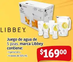 Soriana Mercado Libbey juego de agua oferta