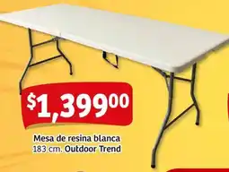 Soriana Mercado Outdoor trend mesa de resina blanca oferta