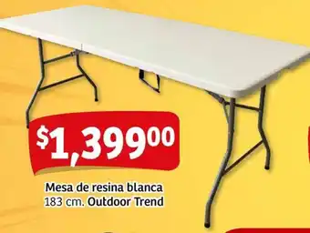 Soriana Mercado Outdoor trend mesa de resina blanca oferta