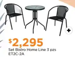 Chedraui Set Bistro Home Line ET2C-2A oferta