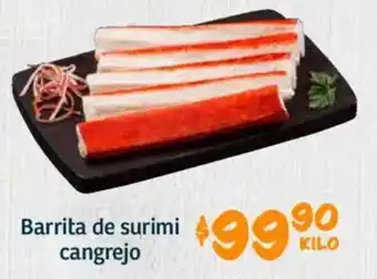 Soriana Híper Barrita de surimi cangrejo oferta