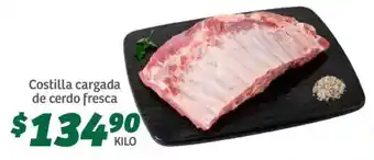 Soriana Híper Costilla cargada de cerdo fresco oferta