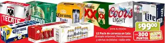 Soriana Híper 12 Pack de cerveza en lata oferta