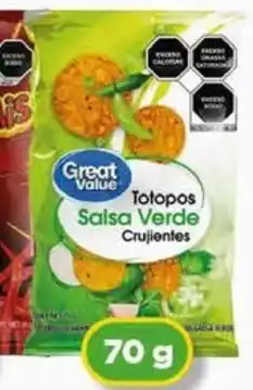 Bodega Aurrerá Great value totopos salsa verde crujientes oferta