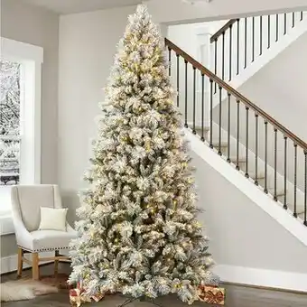 Costco Árbol de Navidad Artificial Pre iluminado y Escarchado con Diamantina con luces LED SureBright® Dual Color 2.7 m oferta