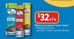 Walmart Jumbo - bolsas para basura great value oferta