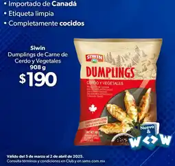 Sam's Club Siwin dumplings de carne de cerdo y vegetales oferta