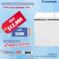 Contino Whirlpool congelador oferta