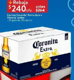 Walmart Cerveza coronita' extra clara o victoria ambar oferta