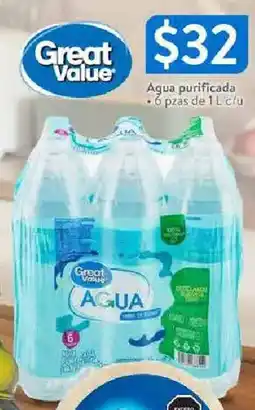 Walmart Great value agua purificada oferta