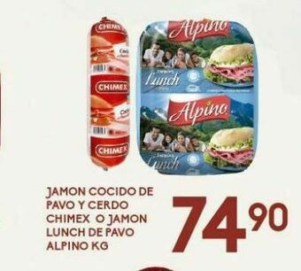 Alsuper Jamón cocido alpino oferta