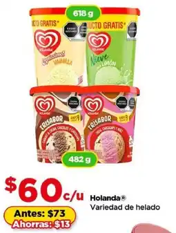Bodega Aurrerá Holanda variedad de helado oferta