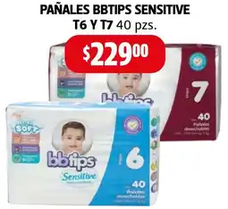 Farmacias Guadalajara Pañales bbtips sensitive t6 y t7 oferta