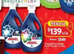 Walmart Ariel detergente líquido expert o color oferta