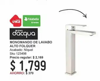 Sodimac Homecenter Monomando de lavabo alto folquer oferta