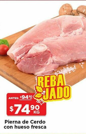 HEB Pierna de cerdo con hueso fresca oferta