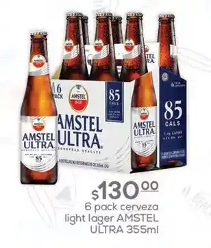 Fresko Amstel - 6 pack cerveza light lager ultra 355ml oferta