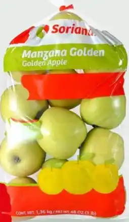 Soriana Híper Manzana golden en bolsa oferta