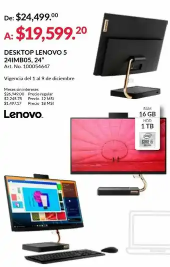 Desktop lenovo 5 24imb05 24 "