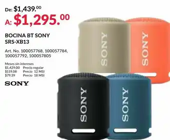 Bocina bt sony srs-xb13