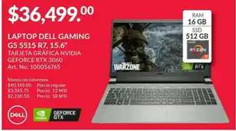 HP Laptop gamer dell g5 5515 / geforce rtx 3060 / amd ryzen 7 / 15.6 pulg. / 512gb ssd / 16gb ram / verde oferta