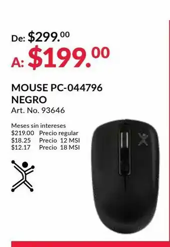 Mouse inalámbrico perfect choice eco mouse pc-044796 / nano receptor usb / negro / pc / laptop