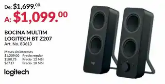 Bocinas para computadora logitech z207 / 3.5 mm / bluetooth / 2.0 / laptop / pc / mac / ios / android / tv / negro
