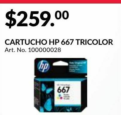 Cartucho hp 667 tricolor oferta en HP