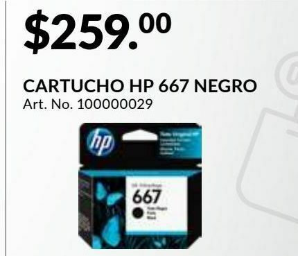 Cartuchos de tinta hp 667 negro oferta en HP