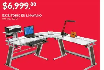 HP Escritorio l office depot havano / café / mdf / acero cromado / cristal templado oferta