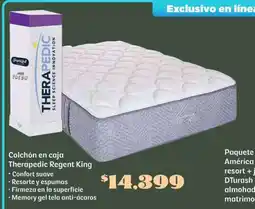 Soriana Híper Colchón en caja Therapedic Regent King oferta