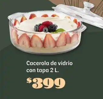 Soriana Híper Cacerola de vidrio con tapa 2 L oferta