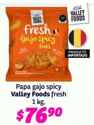 Soriana Súper Papa gajo spicy Valley Foods fresh oferta