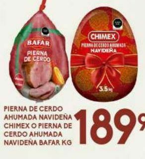 Alsuper Pierna de cerdo ahumada navideña chimex oferta