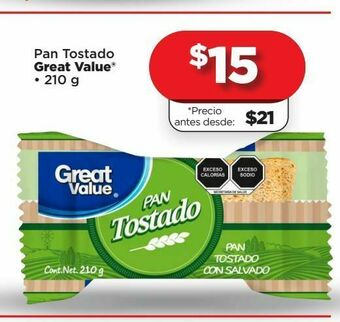 Bodega Aurrerá Pan tostado great value oferta