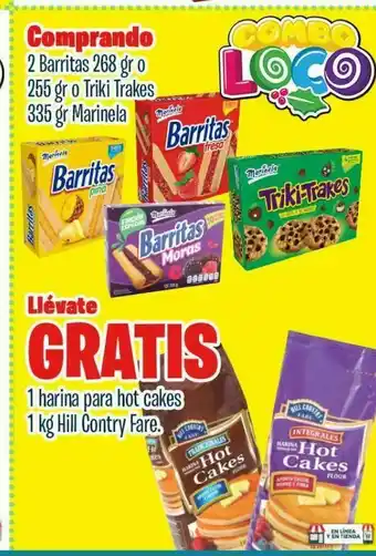 HEB 2 barritas 268 gr o 255 gr o triki trakes 335 gr marinela oferta