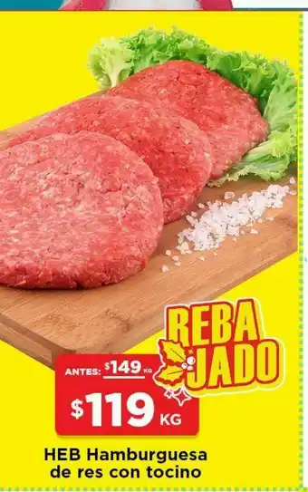 HEB Heb hamburguesa de res con tocino oferta