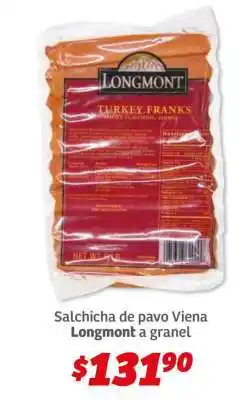 Soriana Híper Salchicha de pavo Viena Longmont a granel oferta